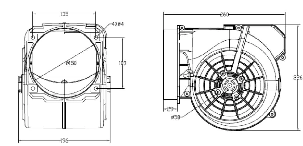 Double inlet centrifugal blower fan Double inlet centrifugal blower fan