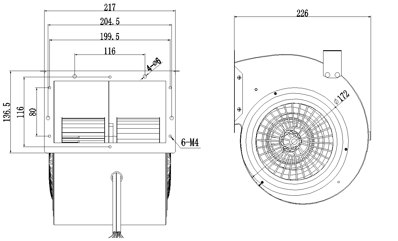 Chimney fan drawing Chimney fan drawing